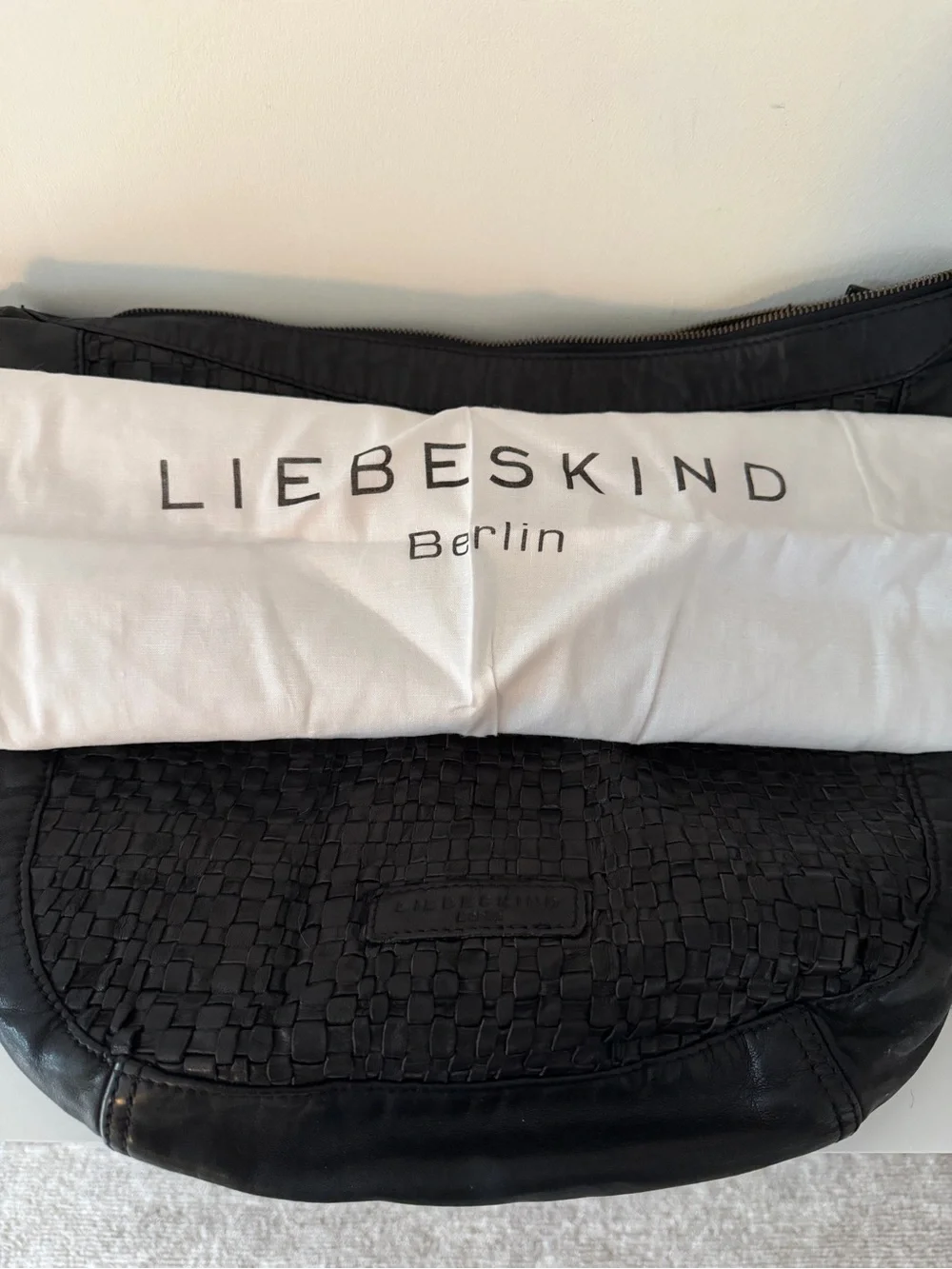 Liebeskind Woven Leather Hobo Bag - Black